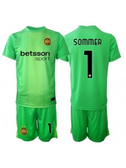 Billige Inter Milan Yann Sommer #1 Keeper Tredjedraktsett Barn 2025-26 Kortermet (+ Korte bukser)